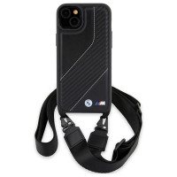 BMW M Edition Carbon Stripe & Strap case for iPhone 15 / 14 / 13 - black