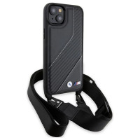BMW M Edition Carbon Stripe & Strap case for iPhone 15 / 14 / 13 - black