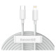 Baseus Simple Wisdom Lightning / USB-C cable 20W 1.5 m 2 pcs - white