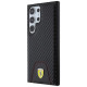 Ferrari Carbon Stitched Bottom case for Samsung Galaxy S24 Ultra - black