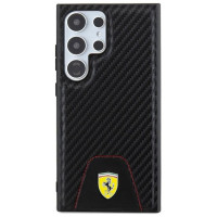 Ferrari Carbon Stitched Bottom case for Samsung Galaxy S24 Ultra - black