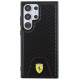 Ferrari Carbon Stitched Bottom case for Samsung Galaxy S24 Ultra - black