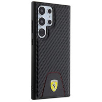 Ferrari Carbon Stitched Bottom case for Samsung Galaxy S24 Ultra - black