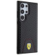Ferrari Carbon Stitched Bottom case for Samsung Galaxy S24 Ultra - black