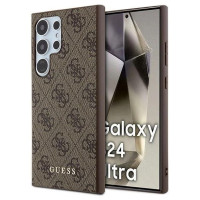 Guess 4G Metal Gold Logo case for Samsung Galaxy S24 Ultra - brown