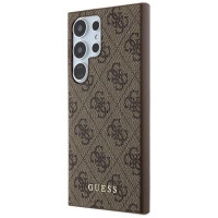 Guess 4G Metal Gold Logo case for Samsung Galaxy S24 Ultra - brown