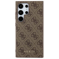 Guess 4G Metal Gold Logo case for Samsung Galaxy S24 Ultra - brown