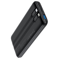 Choetech Powerbank Choetech B654 10000mAh 22.5W USB-A / USB-C / micro USB with built-in USB-C / Lightning cable - black