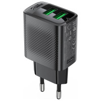 Acefast A86 mains charger 2x USB-A 12W - black