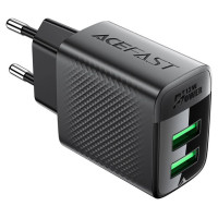 Acefast A86 mains charger 2x USB-A 12W - black