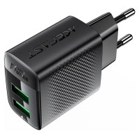 Acefast A86 mains charger 2x USB-A 12W - black