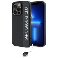 Karl Lagerfeld Saffiano Rhinestones & Charm case for iPhone 15 Pro - black