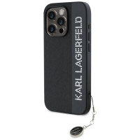 Karl Lagerfeld Saffiano Rhinestones & Charm case for iPhone 15 Pro - black