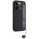 Karl Lagerfeld Saffiano Rhinestones & Charm case for iPhone 15 Pro - black