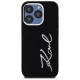 Karl Lagerfeld Silicone Metal Script Logo case for iPhone 15 Pro - black