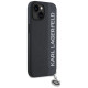 Karl Lagerfeld Saffiano Rhinestones & Charm case for iPhone 15 / 14 / 13 - black