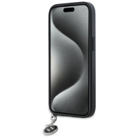Karl Lagerfeld Saffiano Rhinestones & Charm case for iPhone 15 / 14 / 13 - black
