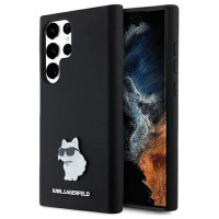 Karl Lagerfeld Silicone Choupette Metal Pin case for Samsung Galaxy S24 Ultra - black