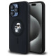 Karl Lagerfeld Silicone Karl&Choupette Ring MagSafe case for iPhone 15 Pro Max - black