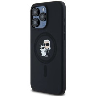 Karl Lagerfeld Silicone Karl&Choupette Ring MagSafe case for iPhone 15 Pro Max - black