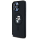 Karl Lagerfeld Silicone Karl&Choupette Ring MagSafe case for iPhone 15 Pro Max - black