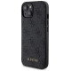 Guess 4G Metal Logo case set for iPhone 15 + 5000mAh MagSafe power bank - black