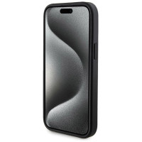 Guess 4G Metal Logo case set for iPhone 15 + 5000mAh MagSafe power bank - black