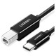 Ugreen US370 45106 cable for USB-C / USB-B printer 2m - black