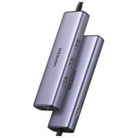 Ugreen HUB Ugreen CM512 15598 6in1 USB-C - 3x USB-A 3.0 / HDMI / RJ45 / USB-C PD - gray