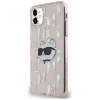 Karl Lagerfeld IML Choupette Head & Monogram case for iPhone 11 / Xr - pink