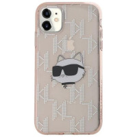 Karl Lagerfeld IML Choupette Head & Monogram case for iPhone 11 / Xr - pink