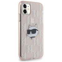 Karl Lagerfeld IML Choupette Head & Monogram case for iPhone 11 / Xr - pink