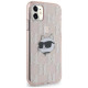 Karl Lagerfeld IML Choupette Head & Monogram case for iPhone 11 / Xr - pink