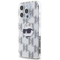 Karl Lagerfeld IML Choupette Head & Monogram case for iPhone 15 Pro Max - transparent