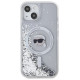 Karl Lagerfeld Liquid Glitter Karl Head MagSafe case for iPhone 15 / 14 / 13 - transparent