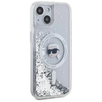 Karl Lagerfeld Liquid Glitter Karl Head MagSafe case for iPhone 15 / 14 / 13 - transparent