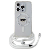 Karl Lagerfeld Crossbody IML Karl Head MagSafe case for iPhone 15 Pro Max - transparent