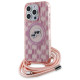 Karl Lagerfeld IML Crossbody Monogram Karl & Choupette Head MagSafe case for iPhone 15 Pro - pink