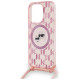 Karl Lagerfeld IML Crossbody Monogram Karl & Choupette Head MagSafe case for iPhone 15 Pro - pink