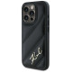 Karl Lagerfeld Diagonal Quilted Script case for iPhone 15 Pro Max - black
