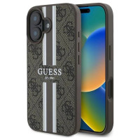 Guess 4G Printed Stripes MagSafe iPhone 16 Plus Case - Brown