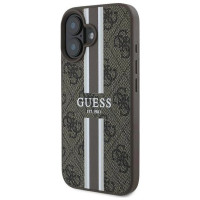 Guess 4G Printed Stripes MagSafe iPhone 16 Plus Case - Brown