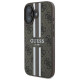 Guess 4G Printed Stripes MagSafe iPhone 16 Plus Case - Brown