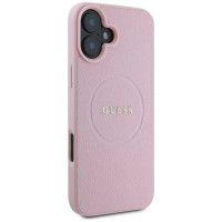 Guess Grained Gold Ring MagSafe iPhone 16 Plus Case - Pink