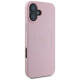 Guess Grained Gold Ring MagSafe iPhone 16 Plus Case - Pink