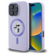 Karl Lagerfeld Silicone Karl&Choupette Heads Ring MagSafe Case for iPhone 16 Pro - Purple