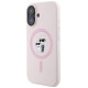 Karl Lagerfeld Silicone Karl&Choupette Heads Ring MagSafe Case for iPhone 16 Plus - Pink