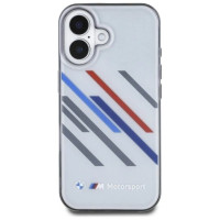 BMW Motosport IML Random Stripes iPhone 16 Plus Case - Gray