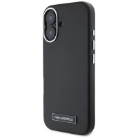 Karl Lagerfeld FW Metal Plate MagSafe iPhone 16 Plus Case - Black