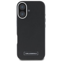 Karl Lagerfeld FW Metal Plate MagSafe iPhone 16 Plus Case - Black
